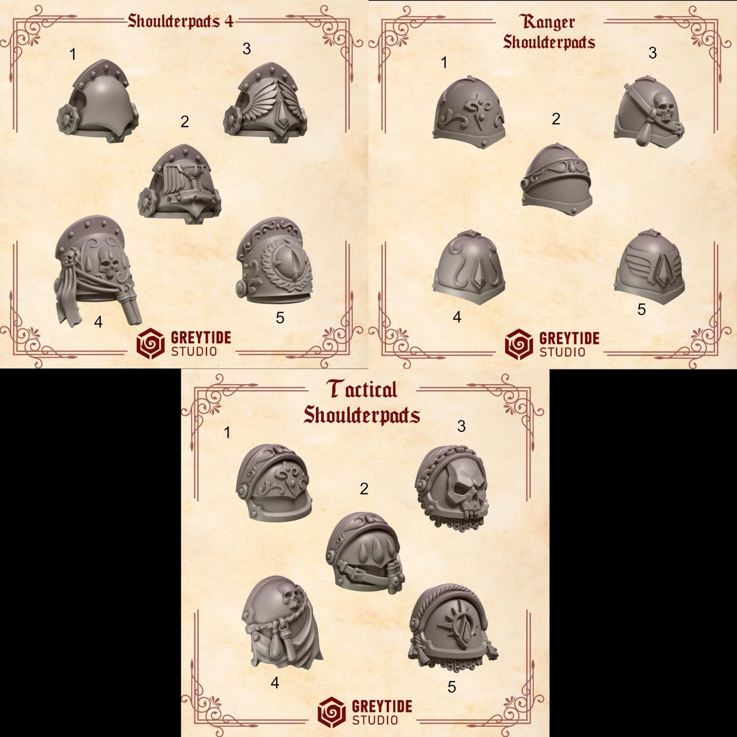 Crimson Lords - x5 Shoulder Pads