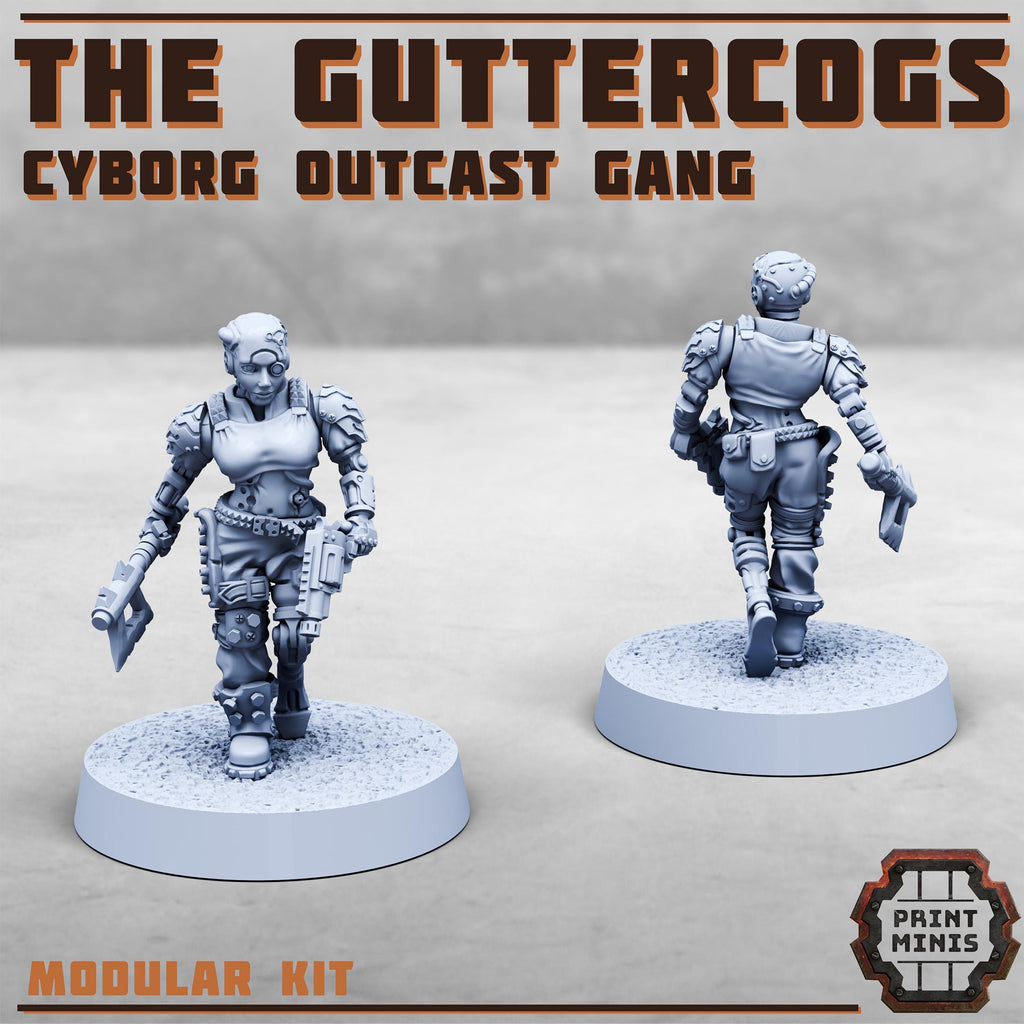 Image of the set of Cyborg Outcasts - x10 Cyborg Gangers - by Seaside Crow