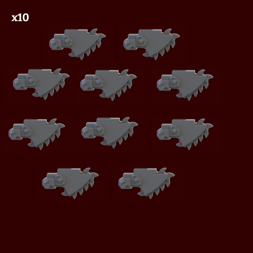 Image of the set of Grimdark Bits - 10x Chain Bayonets - by Seaside Crow
