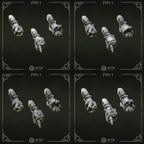 Image of the set of Eternal Pilgrims - 5x Power Fists - by Seaside Crow