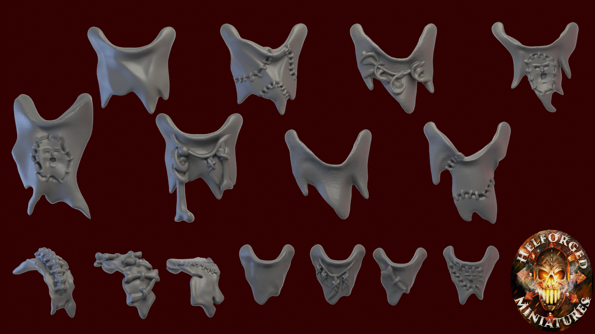 Image of the set of Legion of Night - 15x Flayed Skin Cloth - by Seaside Crow