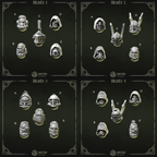 Awesome heads and helmets, suitable for grimdark marines that are on crusade.