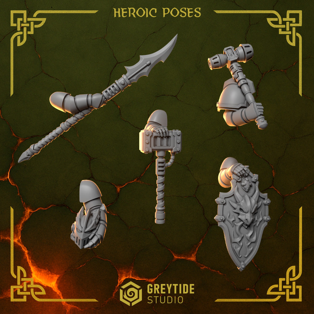 Image of the set of Anvil Wardens - Heroic Poses - by Seaside Crow