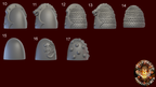 Image of the set of Hydra Legion - 5x Shoulder Pads - by Seaside Crow