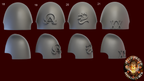 Image of the set of Hydra Legion - 5x Shoulder Pads - by Seaside Crow