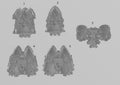Image of the set of Grimdark Bits - 5x Jump Packs - by Seaside Crow