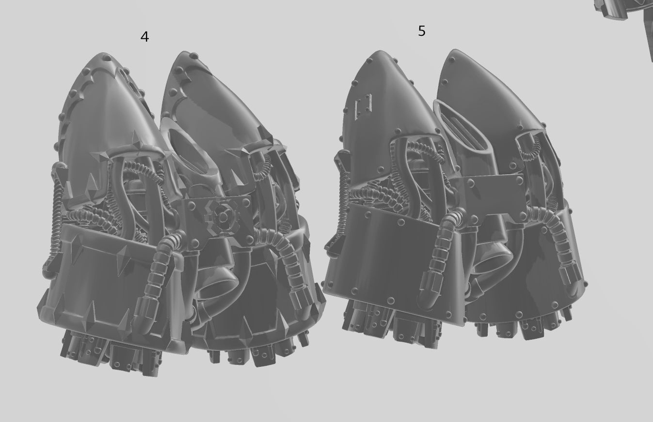 Image of the set of Grimdark Bits - 5x Jump Packs - by Seaside Crow