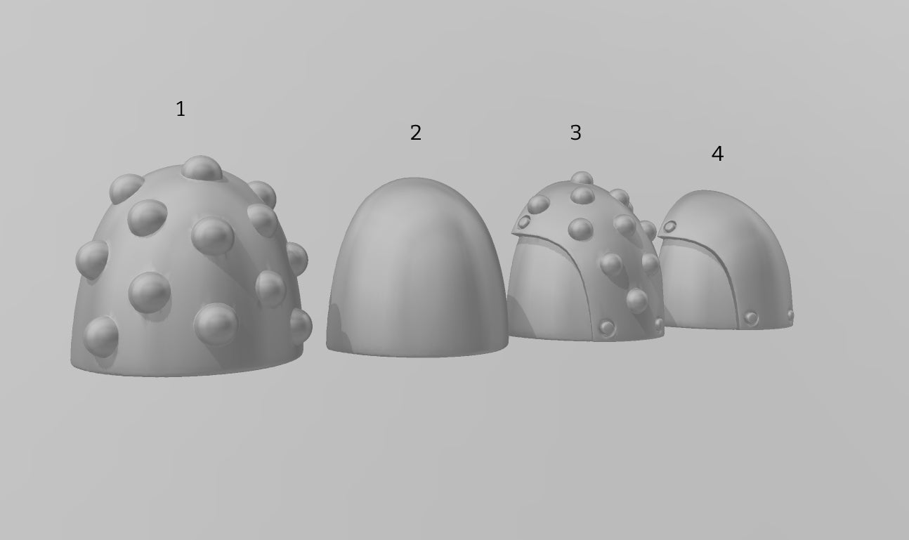 Image of the set of Grimdark Bits - 5x Mk6 Shoulder Pads - by Seaside Crow