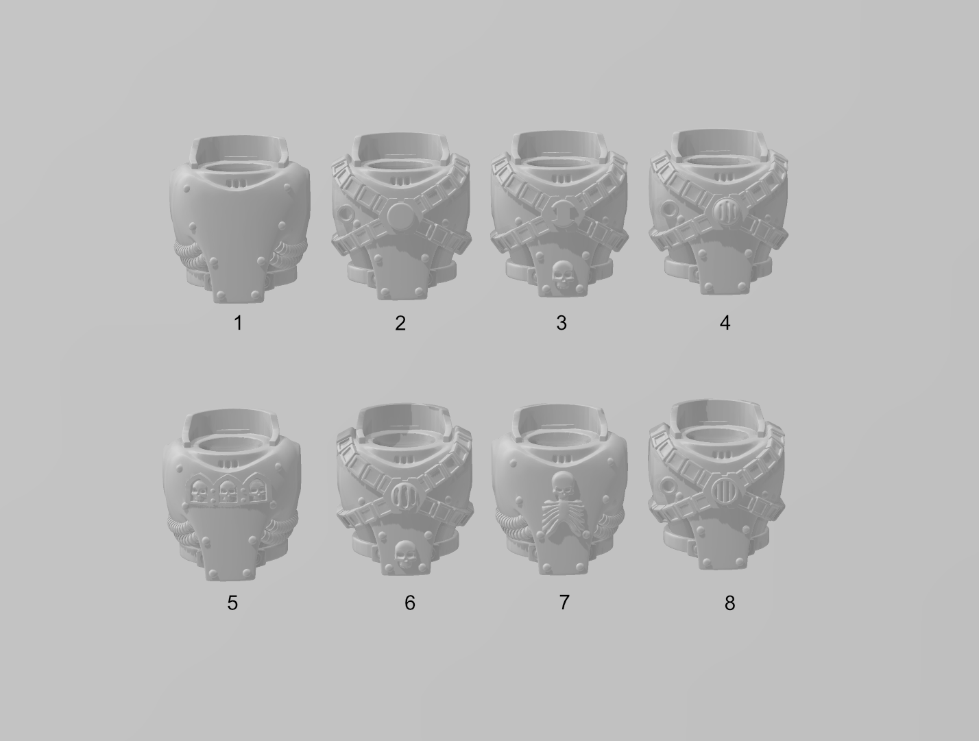 Image of the set of Heresy Bits - 5x Mk4 Torsos - by Seaside Crow