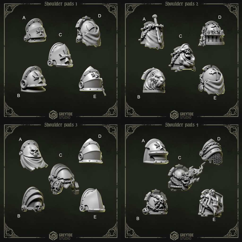 Awesome shoulder pads, suitable for grimdark marines that are on crusade.