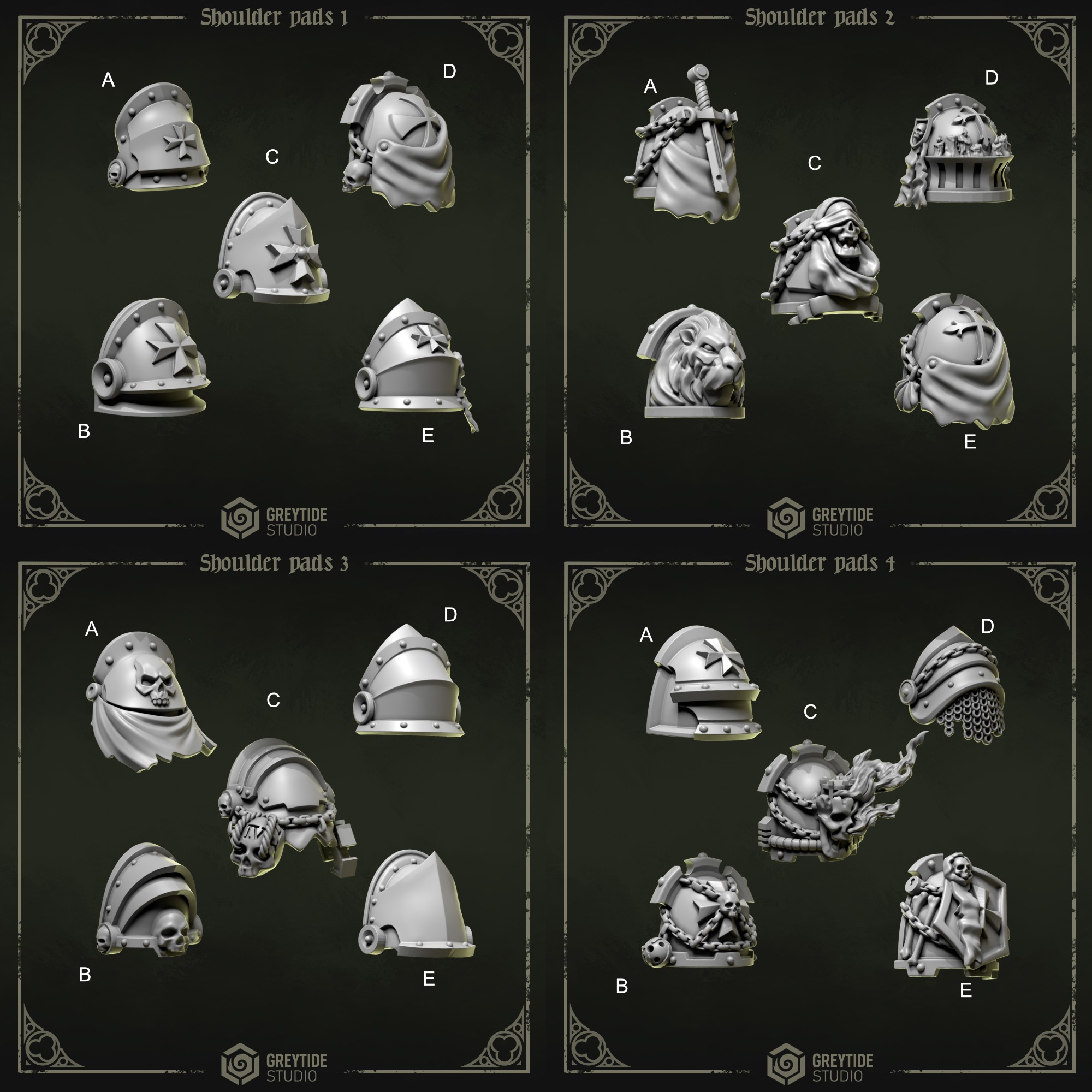 Awesome shoulder pads, suitable for grimdark marines that are on crusade.