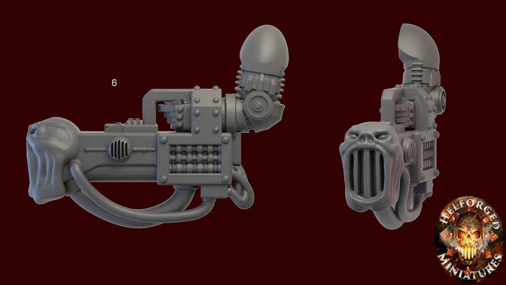 Image of the set of Grimdark Bits - 1x Satyr-9 Ranged Weapon - by Seaside Crow