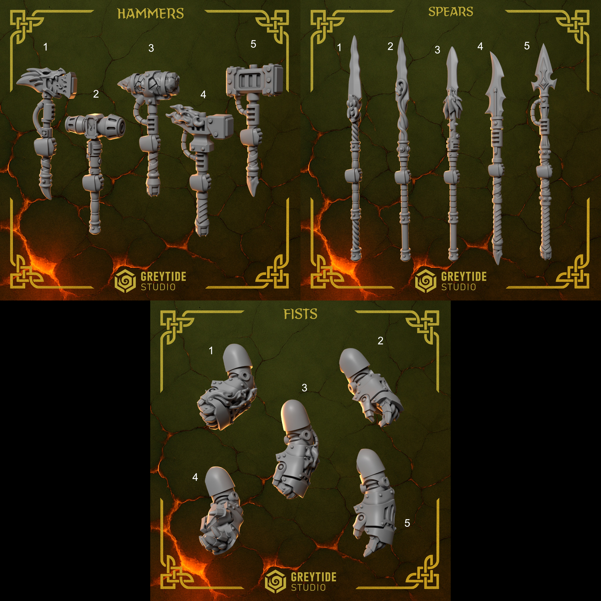 Anvil Wardens - 5x Anvil Melee Weapons