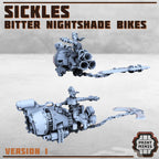 Image of the set of Bitter Nightshades - x3 Sickle Jetbikes - by Seaside Crow