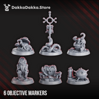 Image of the set of Tet'o Objective Markers (x6) - by Seaside Crow