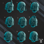 Image of the set of Scylla Legion - 5x Helmets - by Seaside Crow