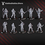 Image of the set of Pilgrims - Torquemada's Inquisition - 10x Conquistadors (Pre-Assembled) - by Seaside Crow