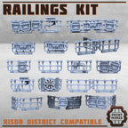 Image of the set of Stack City - Railings Terrain Kit (x15!) - by Seaside Crow