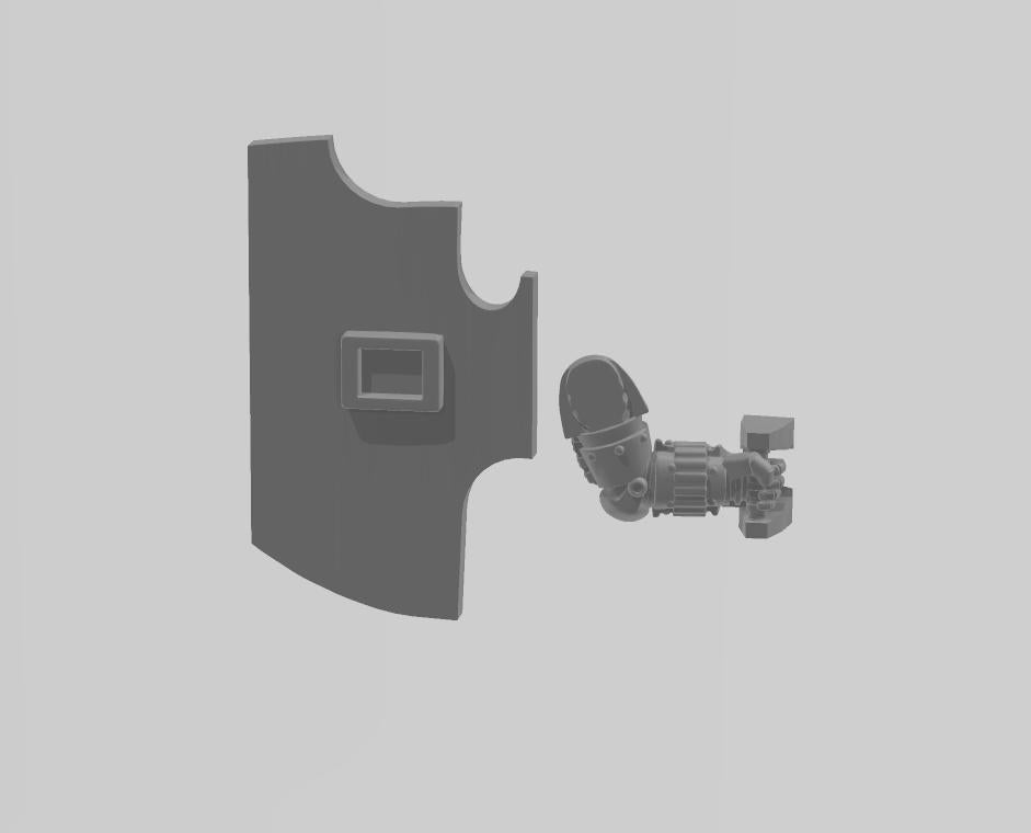Image of the set of Heresy Bits - 5x Boarding Shields - by Seaside Crow