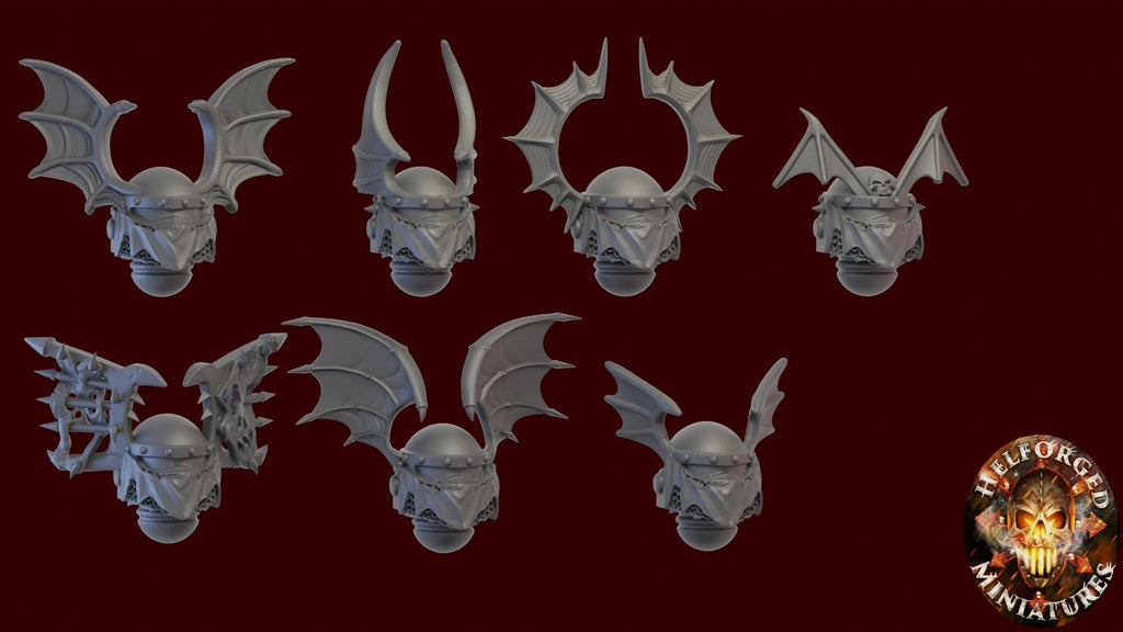 Image of the set of Legion of Night - 5x Miezul Helmets (27 Variants!) - by Seaside Crow