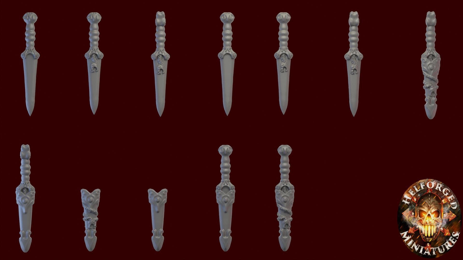 Image of the set of Hydra Legion - x12 Ceremonial Daggers Set - by Seaside Crow