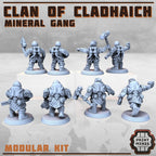 Image of the set of Clan of Cladhaich - x8 Mineral Gangers - by Seaside Crow