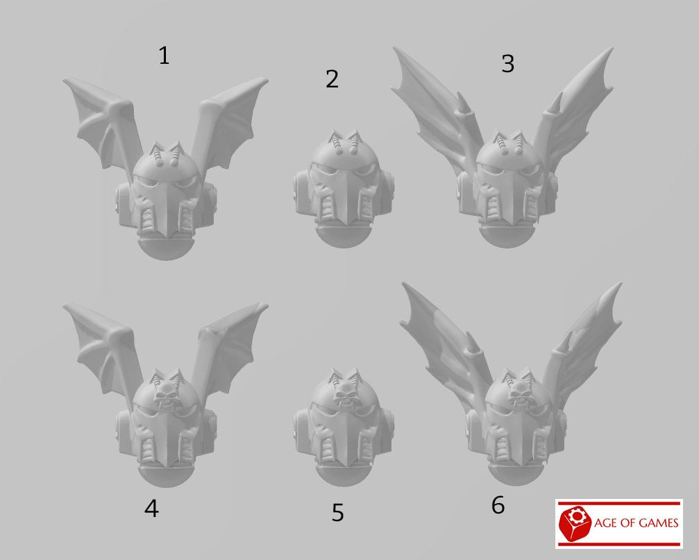 Image of the set of Legion of Night - 5x Soim Pattern Helmets - by Seaside Crow