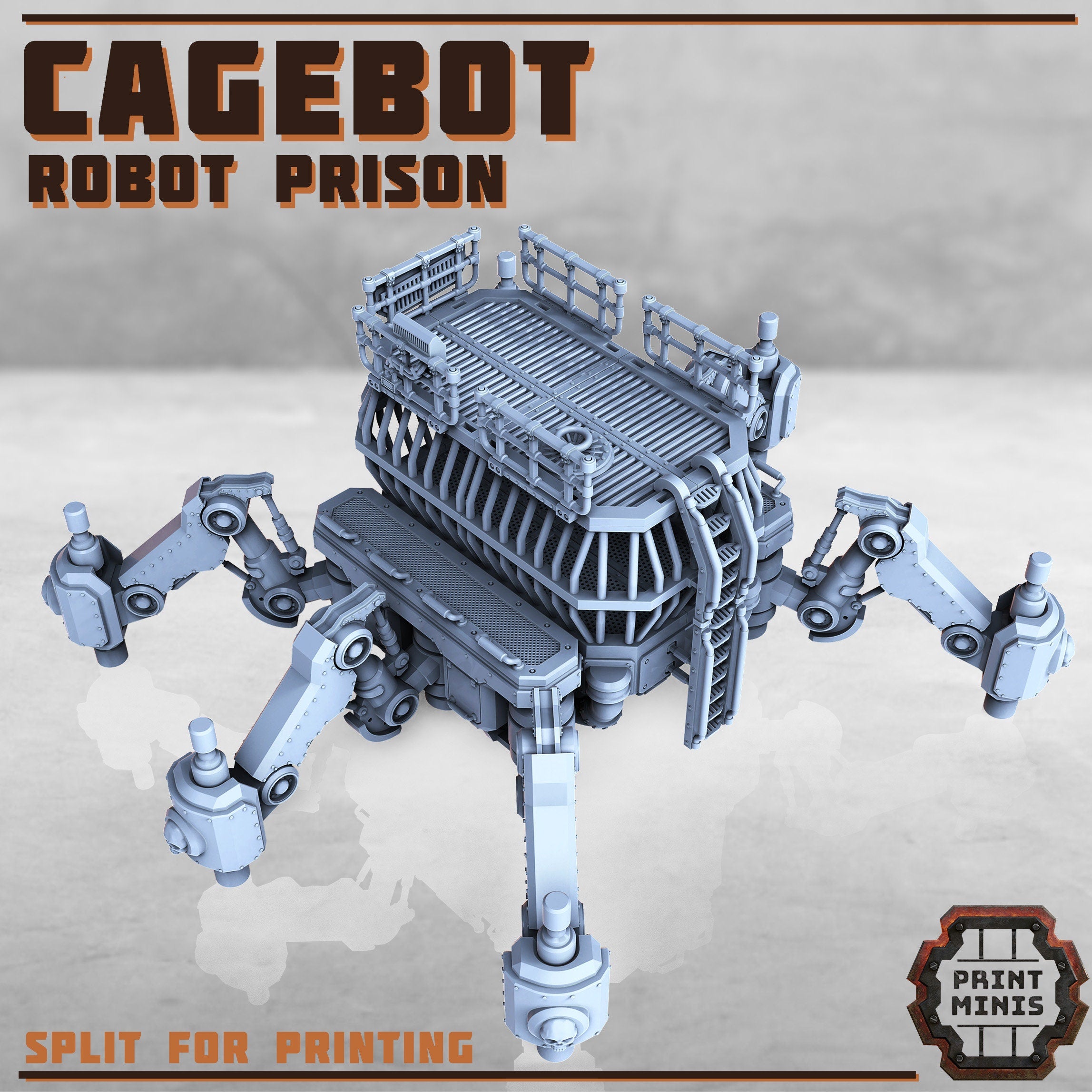Image of the set of Stack City - The Cagebot Walking Prison - by Seaside Crow