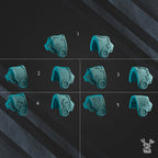 Image of the set of Scylla Legion - 5x Pairs of Scylla Destroyer Shoulder Pads - by Seaside Crow