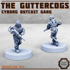 Image of the set of Cyborg Outcasts - x10 Cyborg Gangers - by Seaside Crow