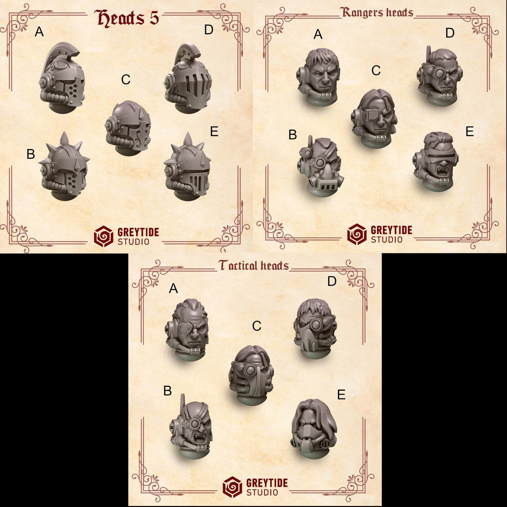 Crimson Lords - x5 Helmets & Heads