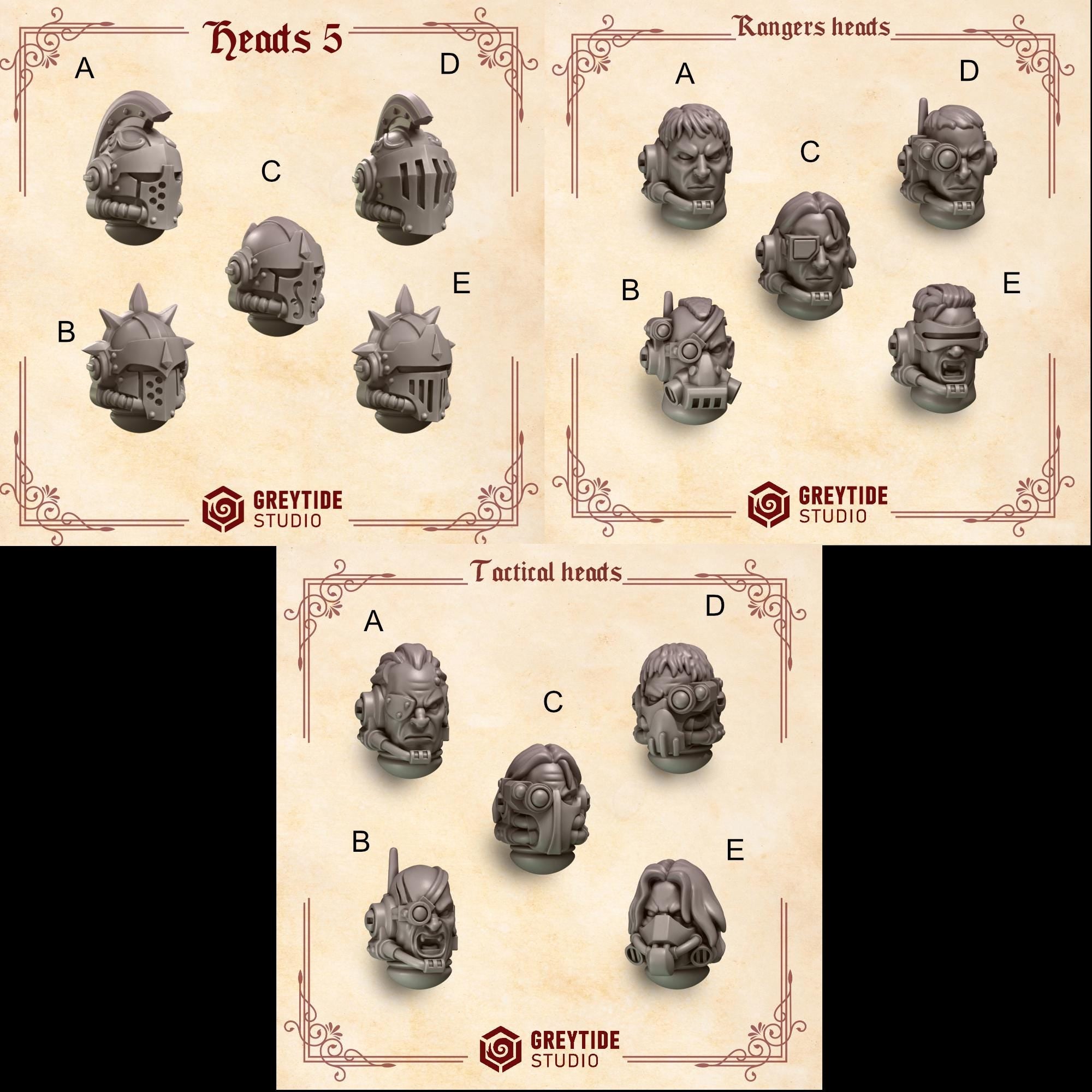 Crimson Lords - x5 Helmets & Heads