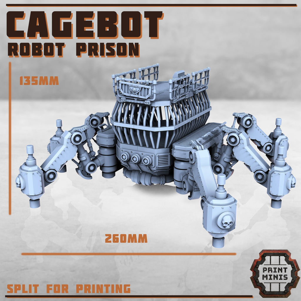 Image of the set of Stack City - The Cagebot Walking Prison - by Seaside Crow