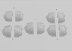 Image of the set of Scylla Legion - 5x Pairs of Scylla Destroyer Shoulder Pads - by Seaside Crow