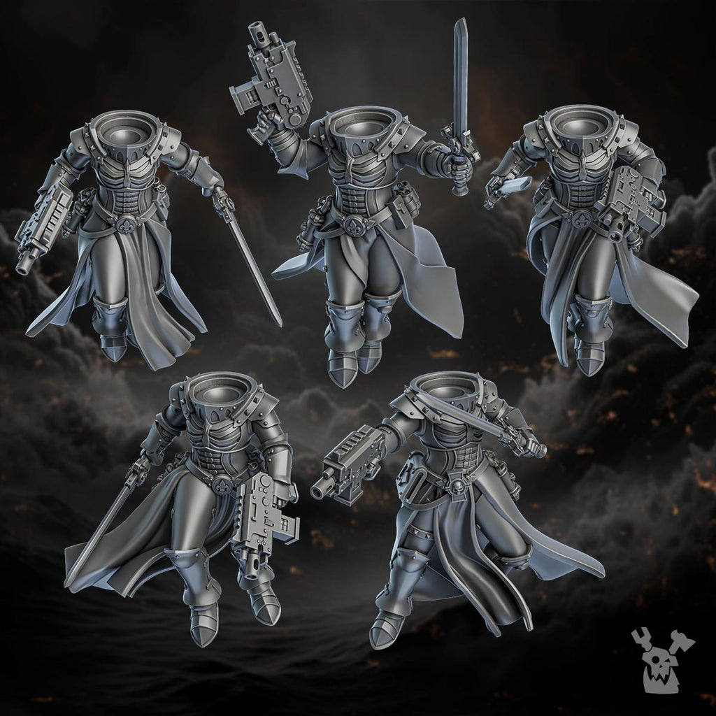 Image of the set of Battle Sisters - 5x Jet Pack Retribution Angels (Pre-Assembled) - by Seaside Crow