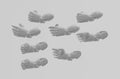 Image of the set of Heresy Bits - 5x Mk4 Power Fists - by Seaside Crow
