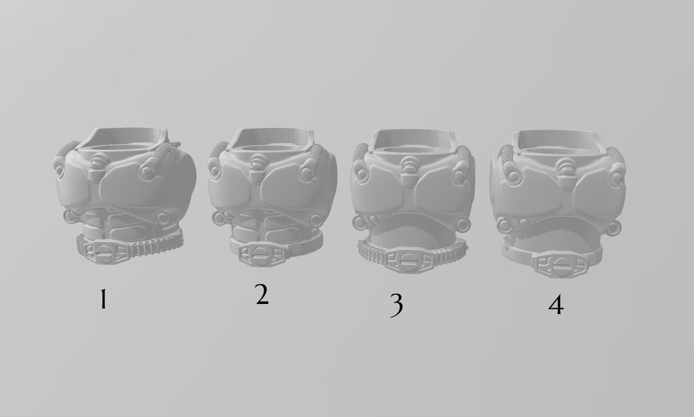 Image of the set of Heresy Bits - 5x Kataskopos Mk 5 Torsos - by Seaside Crow