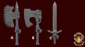 Image of the set of Heresy Bits - 5x Cataphractii Melee Weapons - by Seaside Crow