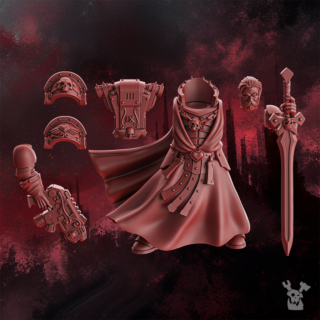Image of the set of Crimson Wings Marines - Great Curathor Mathias - by Seaside Crow