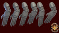 Image of the set of Heresy Bits - 5x Mk2 Power Claws - by Seaside Crow
