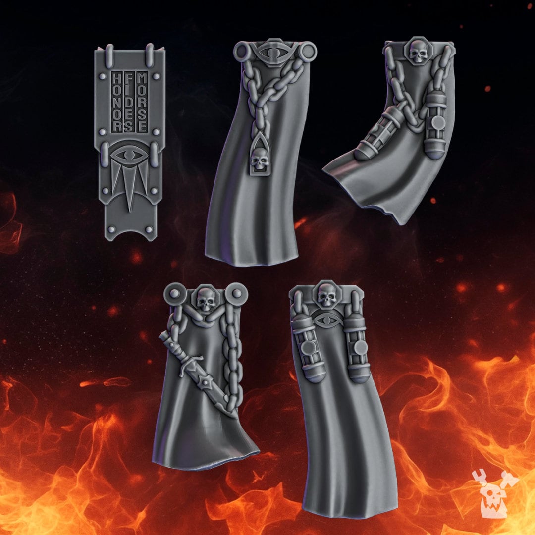 Image of the set of Aeternum Wardens - 5x Belt Decors - by Seaside Crow