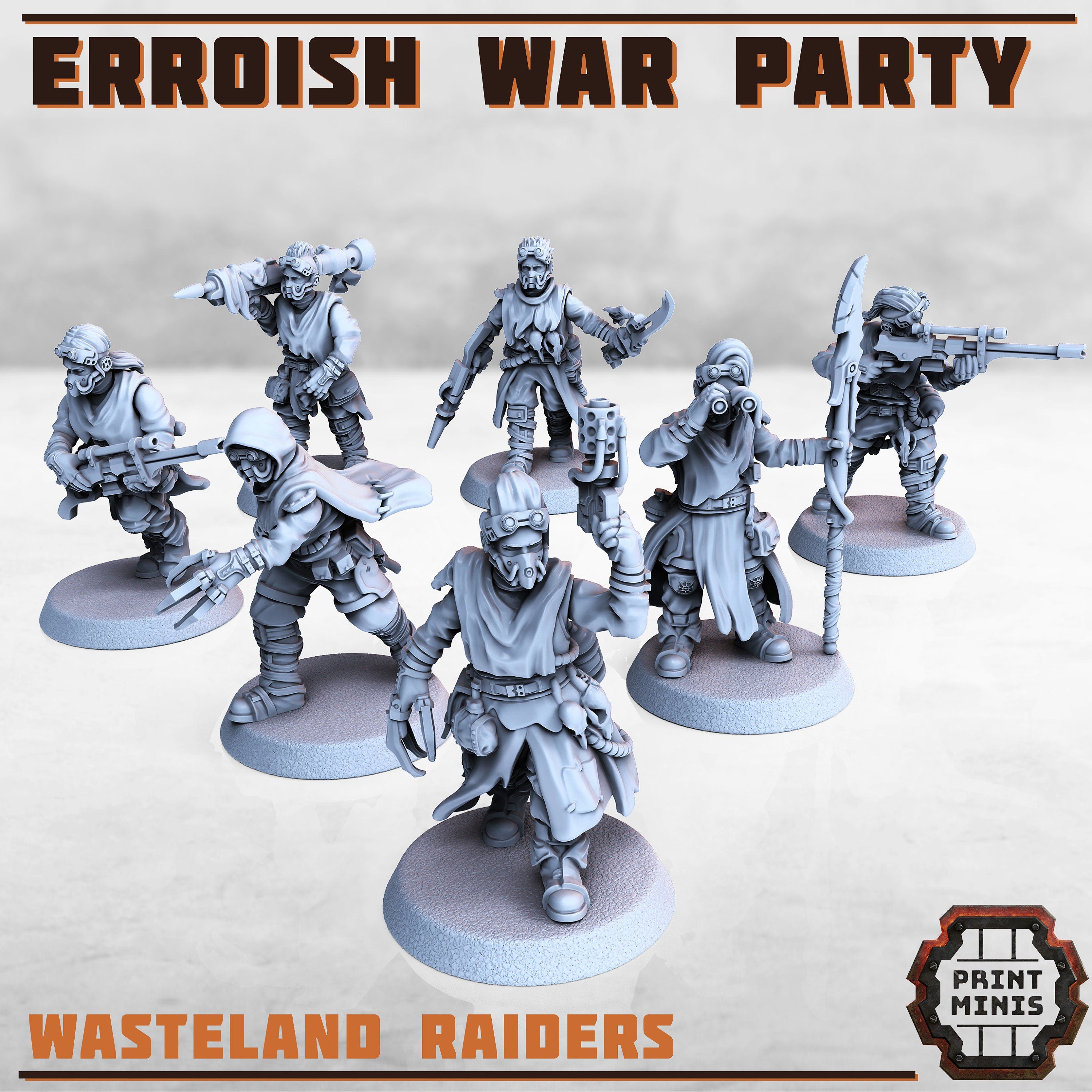 Image of the set of Erroish - x7 Wasteland Tribe War Party - by Seaside Crow