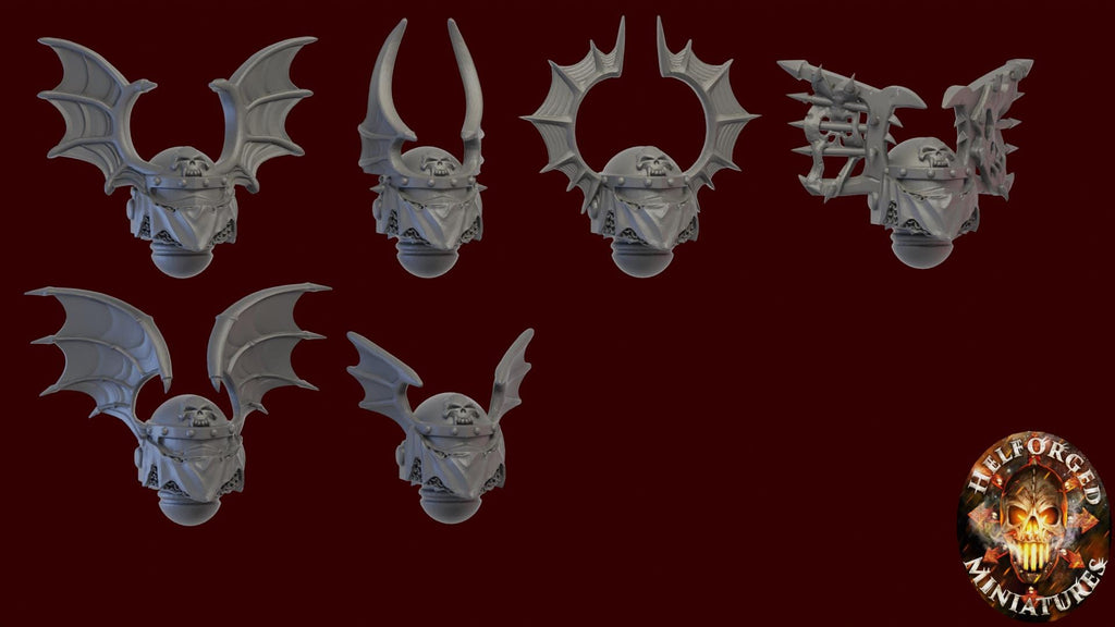 Image of the set of Legion of Night - 5x Miezul Helmets (27 Variants!) - by Seaside Crow