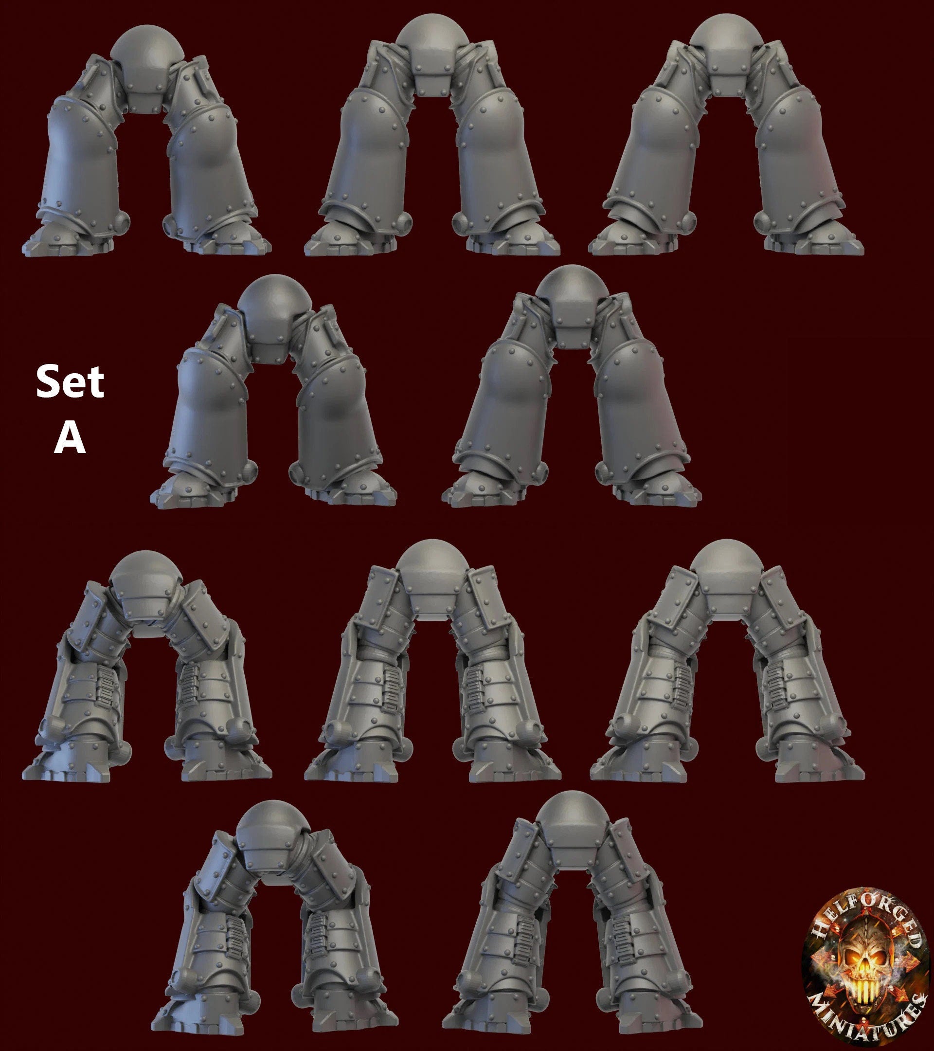 Image of the set of Heresy Bits - 5x Heavy Devastator Havoc Legs - by Seaside Crow