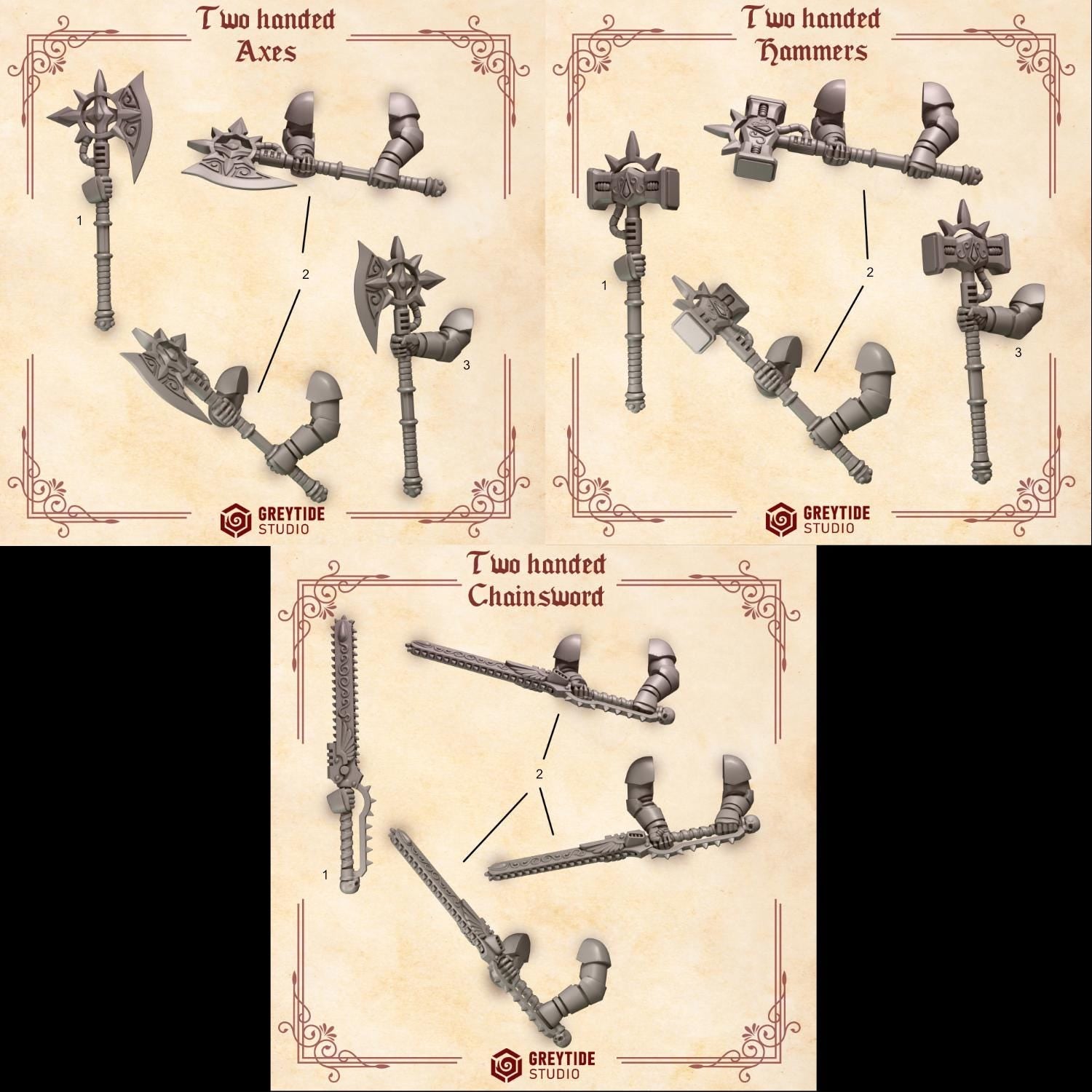 Crimson Lords - 5x Two-Handed Weapons