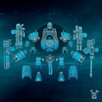 Image of the set of Scylla Legion - Scylla Stormwave Dreadnought - by Seaside Crow