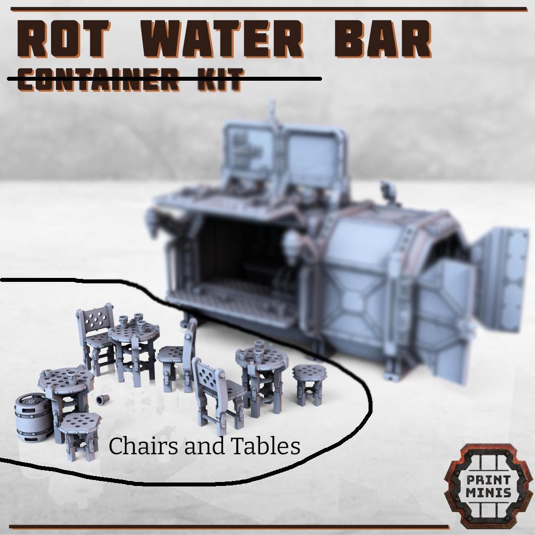 Image of the set of Stack City - Extra Chairs And Tables (Rot Water Bar) - by Seaside Crow