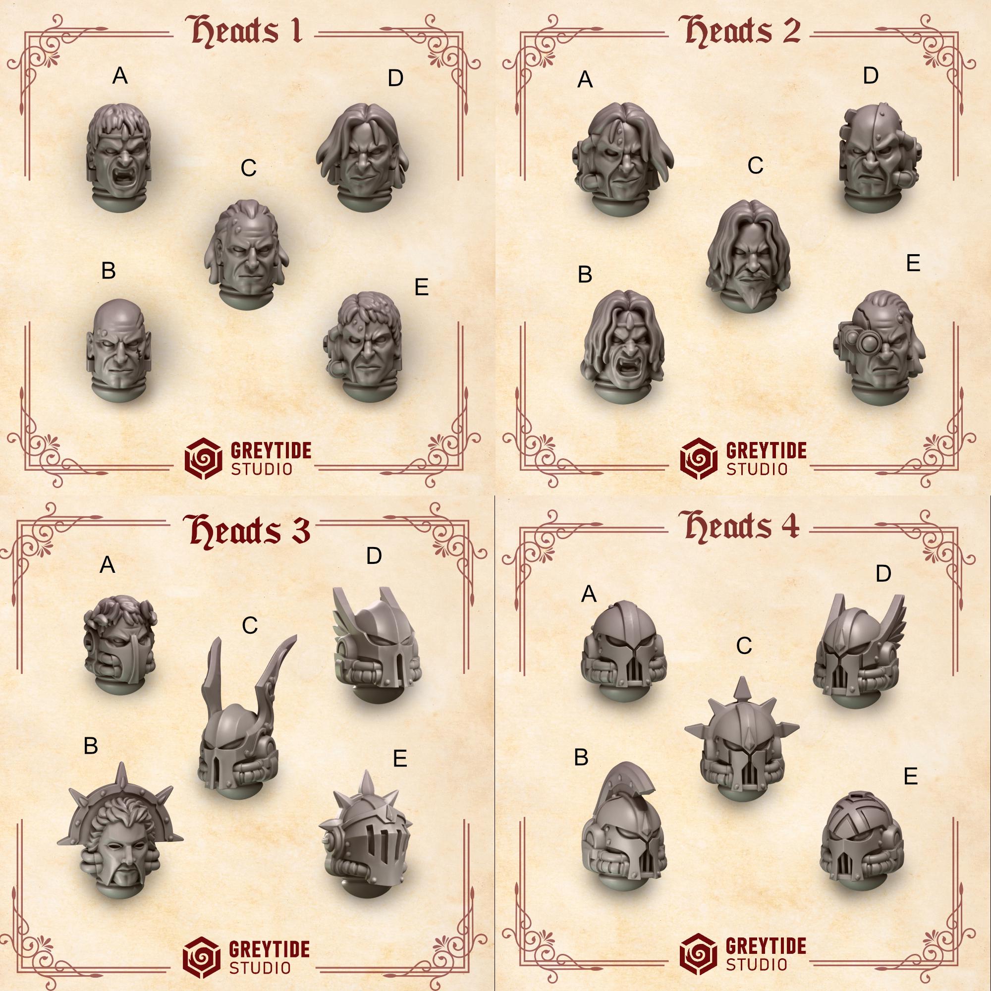 Crimson Lords - x5 Helmets & Heads