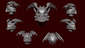 Image of the set of Legion of Night - 5x Vultur Pattern Helmets - by Seaside Crow