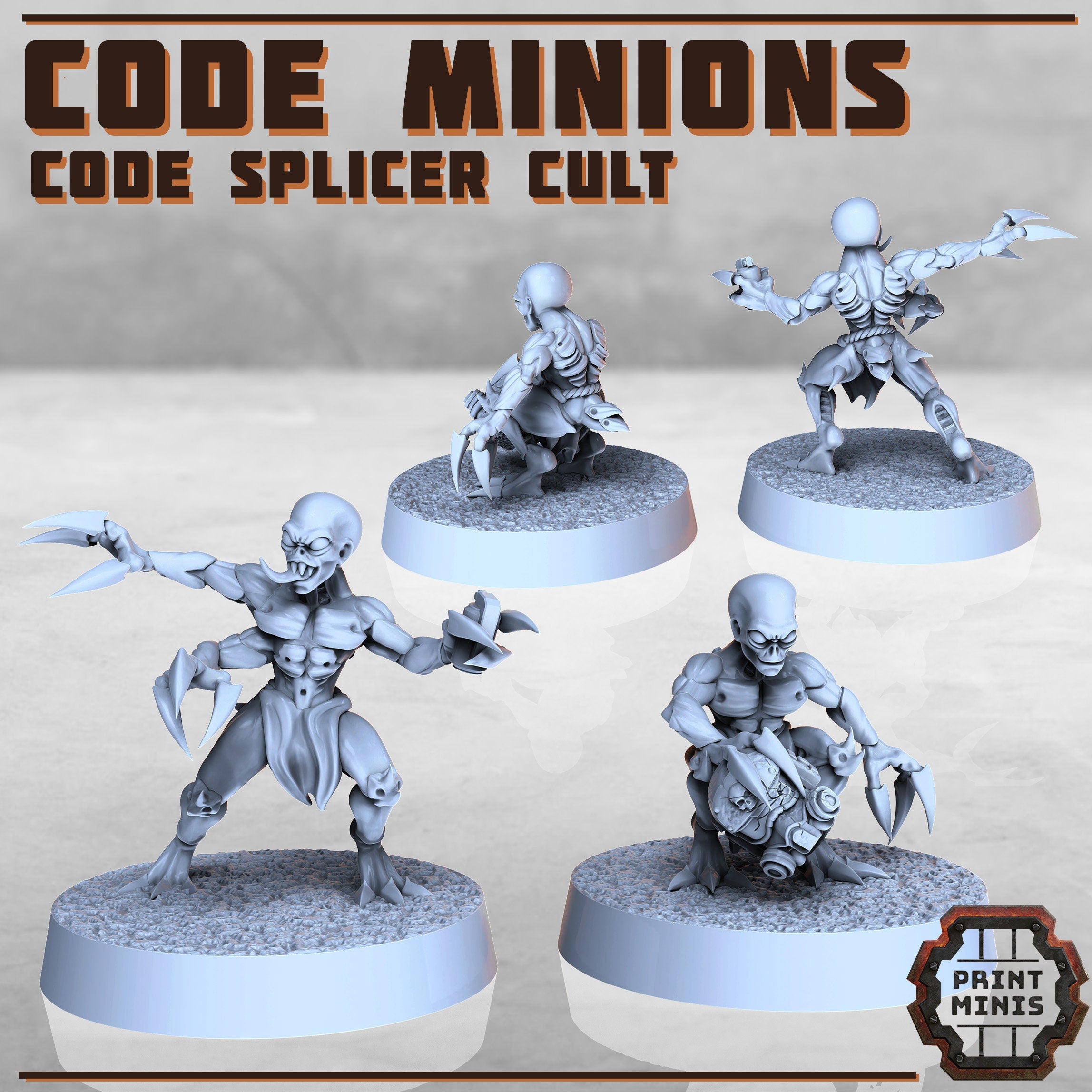 Image of the set of Code Splicer Cult - Code Father + 2x Minions - by Seaside Crow